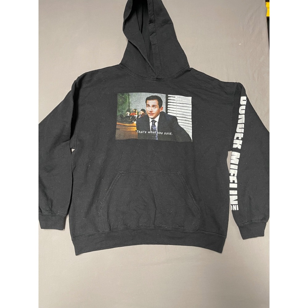 The Office Michael Scott Thats What She Said Dunder Mifflin Black Hoodie L